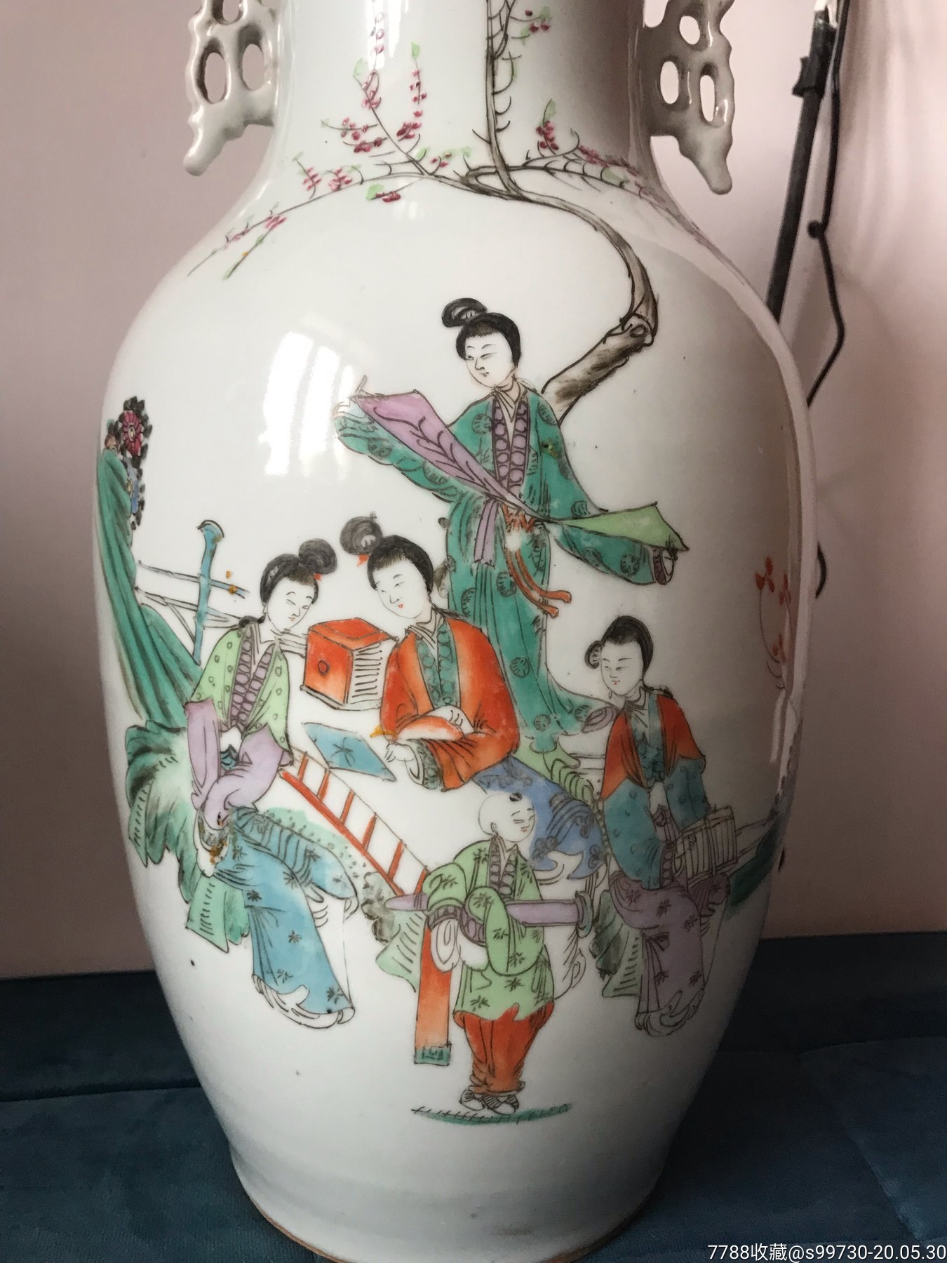 黄义成桃花美女150件琴棋书画美女大瓶【信德堂赏瓷斋】_第2张_7788