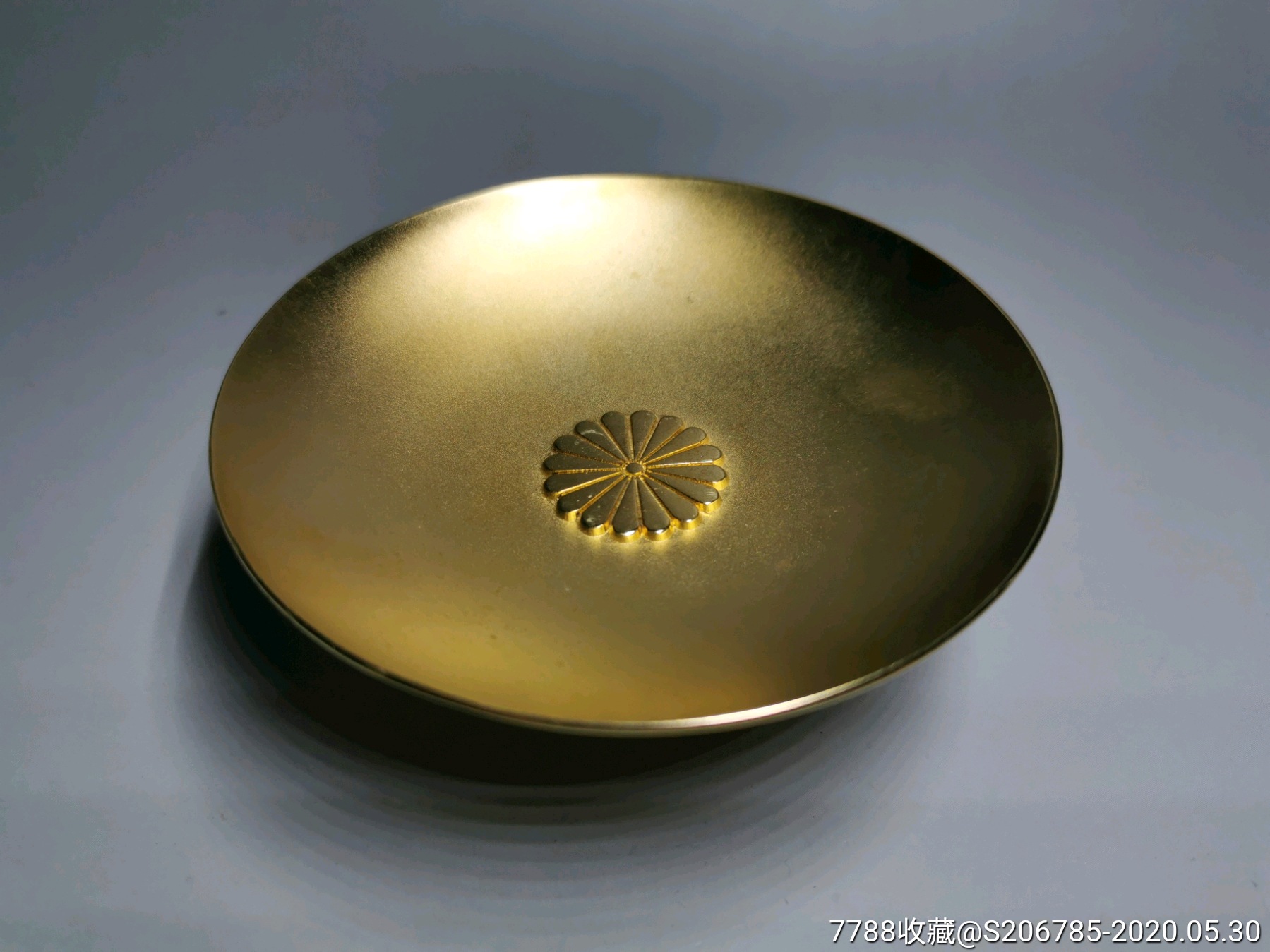 日本回流菊纹盏全品鎏金24k大号