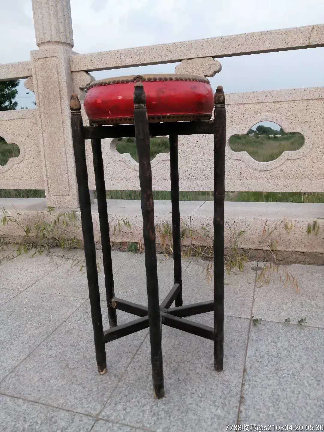 清代书鼓带架一套,全品包真包老!_八角鼓/腰鼓/鼓_小鱼儿珍宝阁【7788