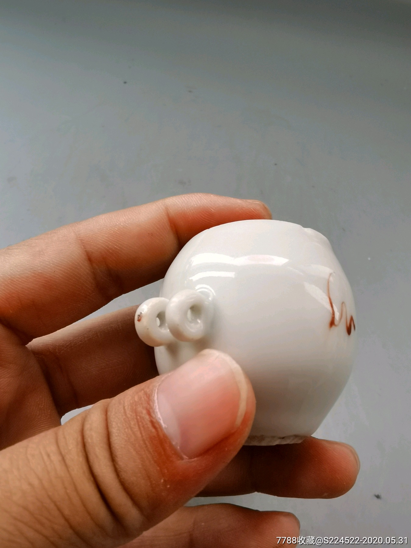 民国粉彩狮子鸟食罐