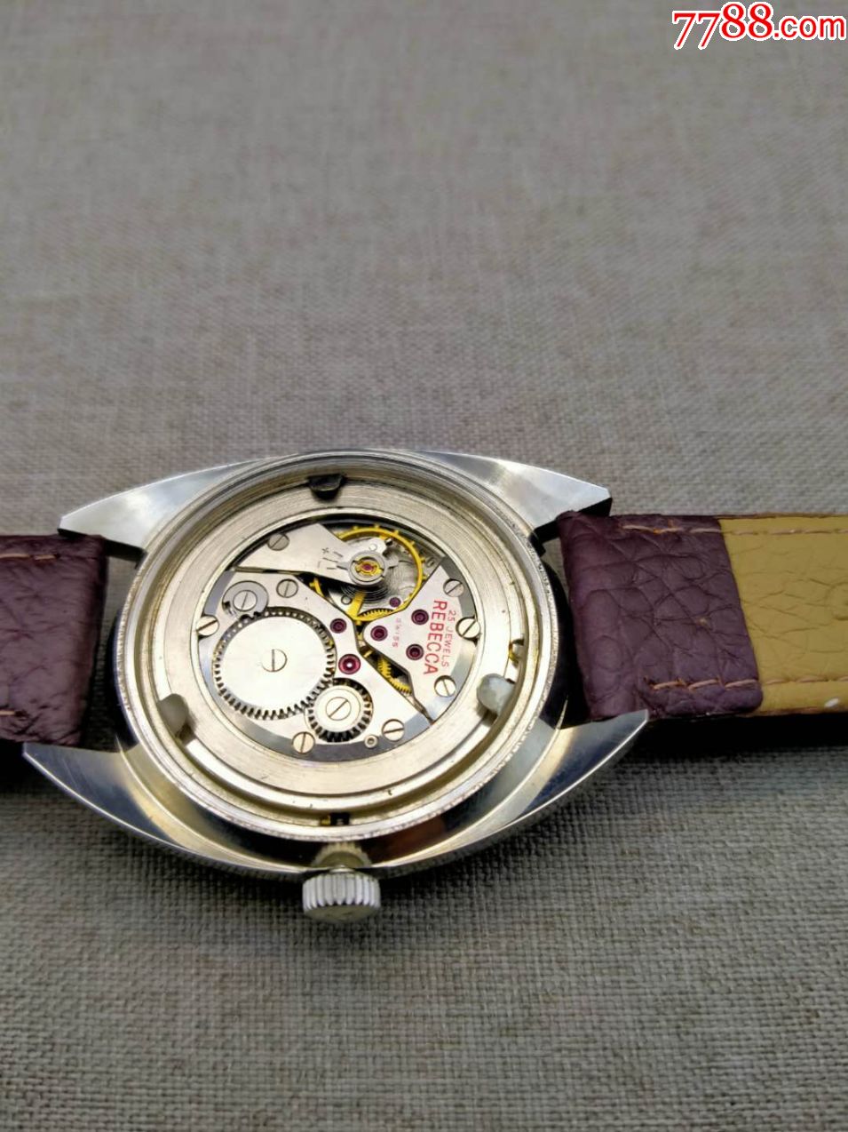 60年代库存表瑞士丽贝卡郎牙圈手卷男士腕表-手表/腕表-7788收藏
