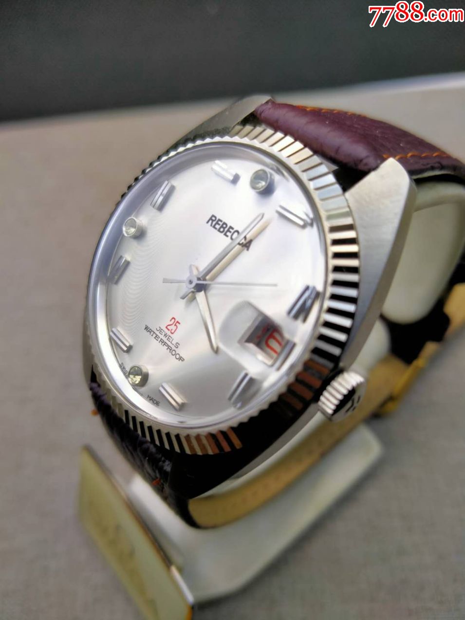 60年代库存表瑞士丽贝卡郎牙圈手卷男士腕表-手表/腕表-7788收藏