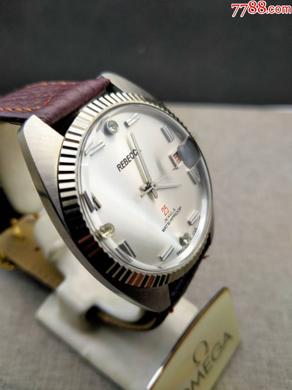 60年代库存表瑞士丽贝卡郎牙圈手卷男士腕表-手表/腕表-7788收藏