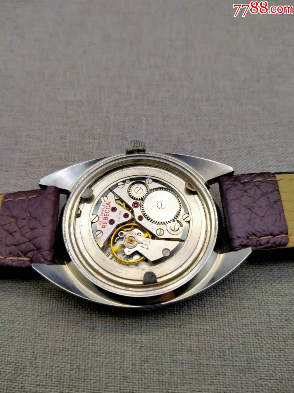 60年代库存表瑞士丽贝卡郎牙圈手卷男士腕表-手表/腕表-7788收藏