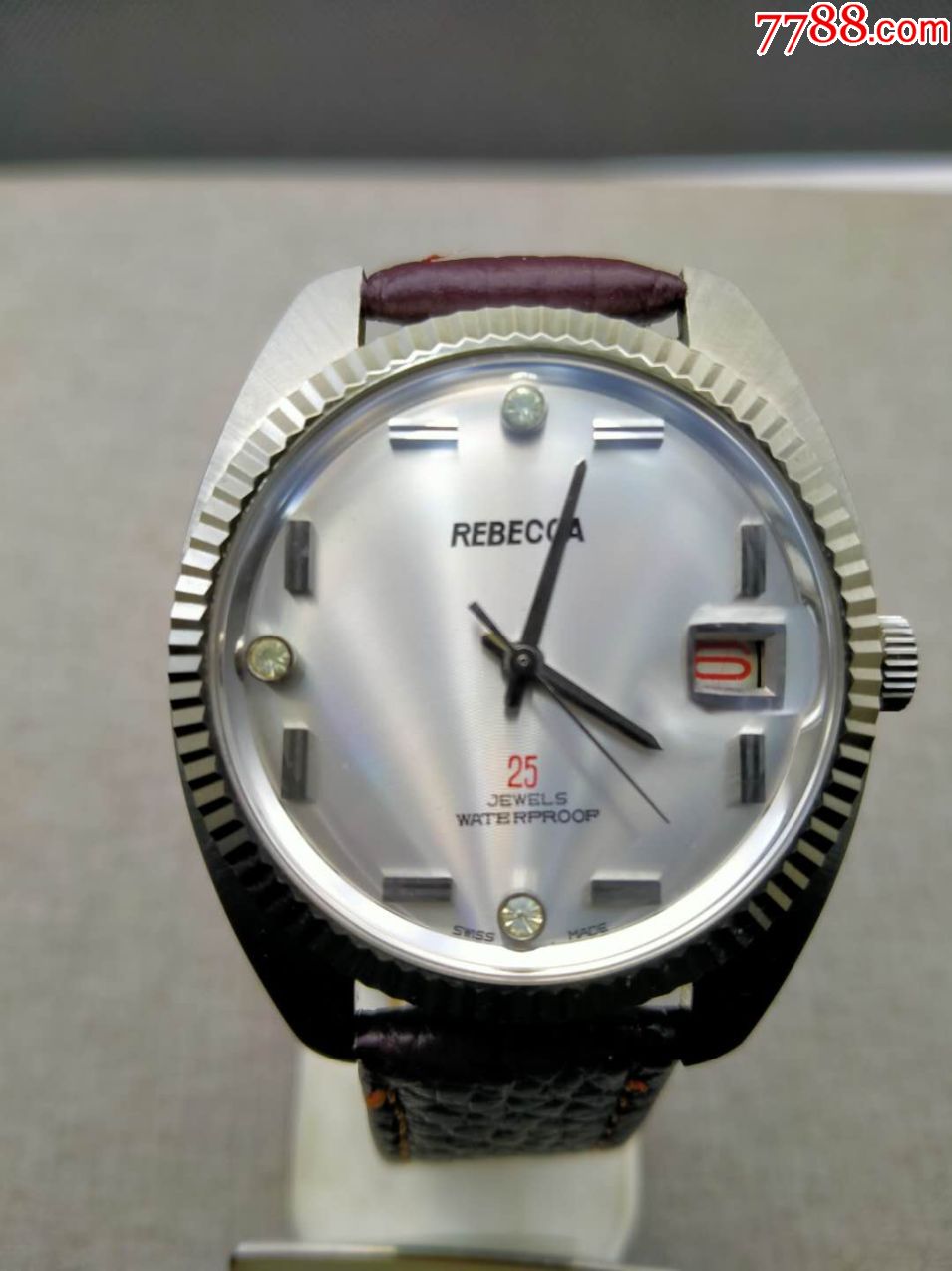 60年代库存表瑞士丽贝卡郎牙圈手卷男士腕表-手表/腕表-7788收藏