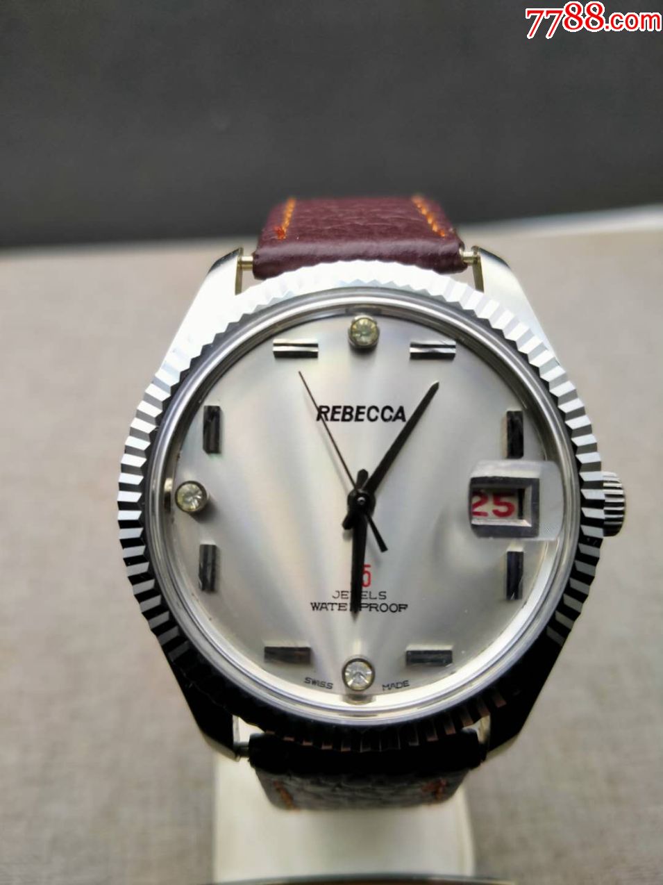 60年代库存表瑞士丽贝卡郎牙圈手卷男士腕表-手表/腕表-7788收藏