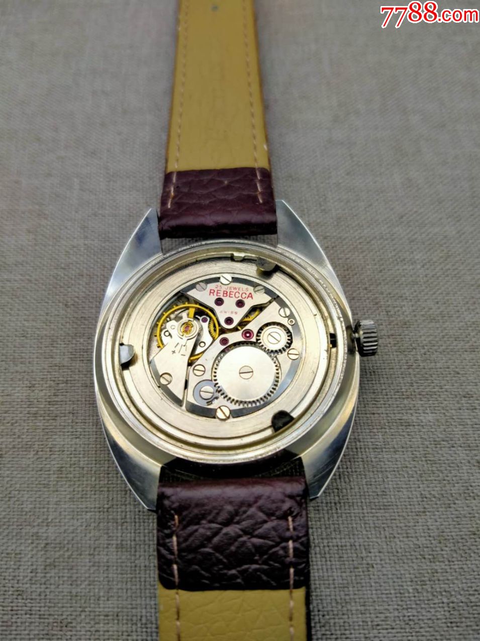 60年代库存表瑞士丽贝卡郎牙圈手卷男士腕表-手表/腕表-7788收藏