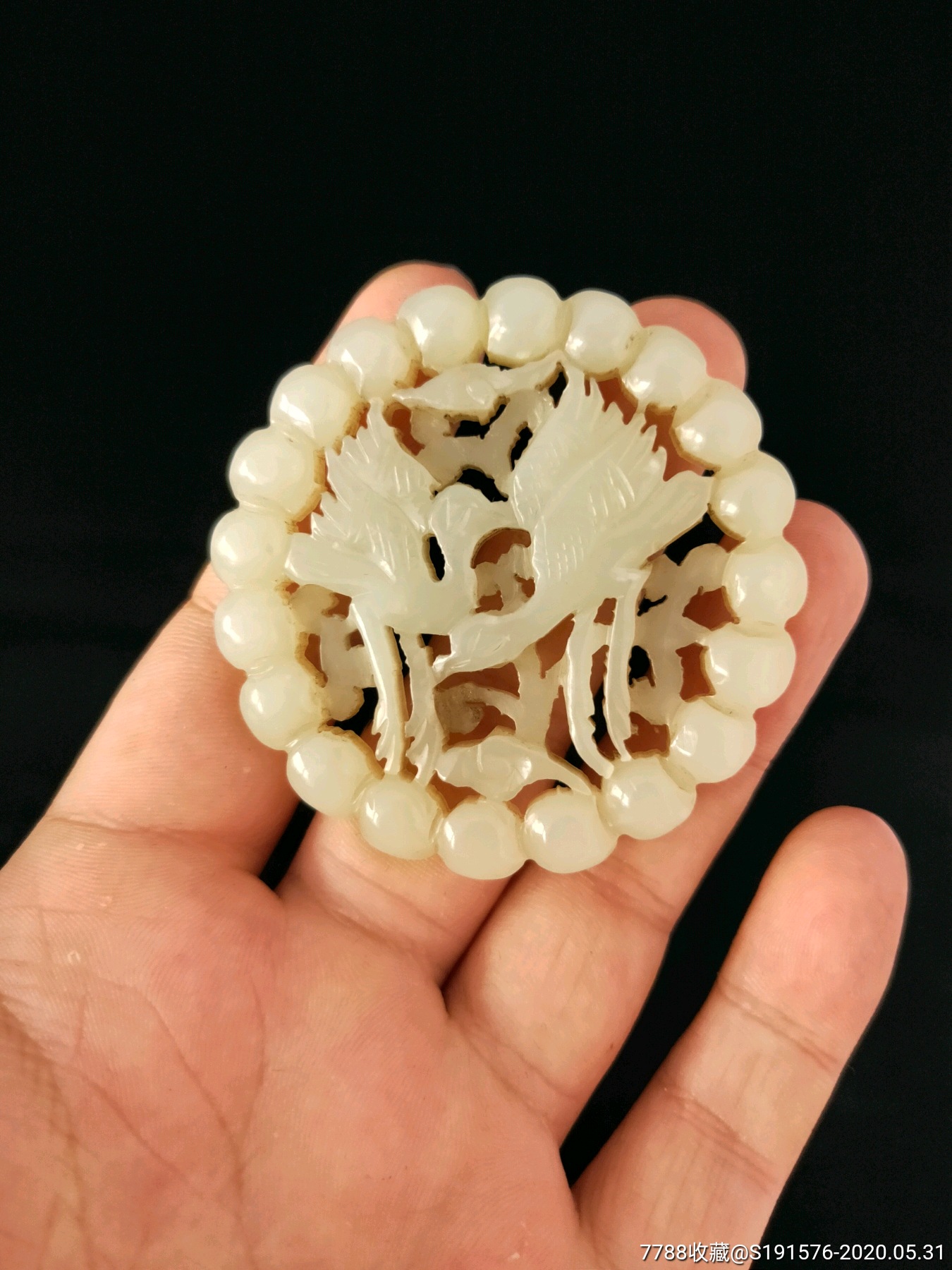 古玩古董,清代比翼双飞老和田玉牌挂件,老玉,古玉