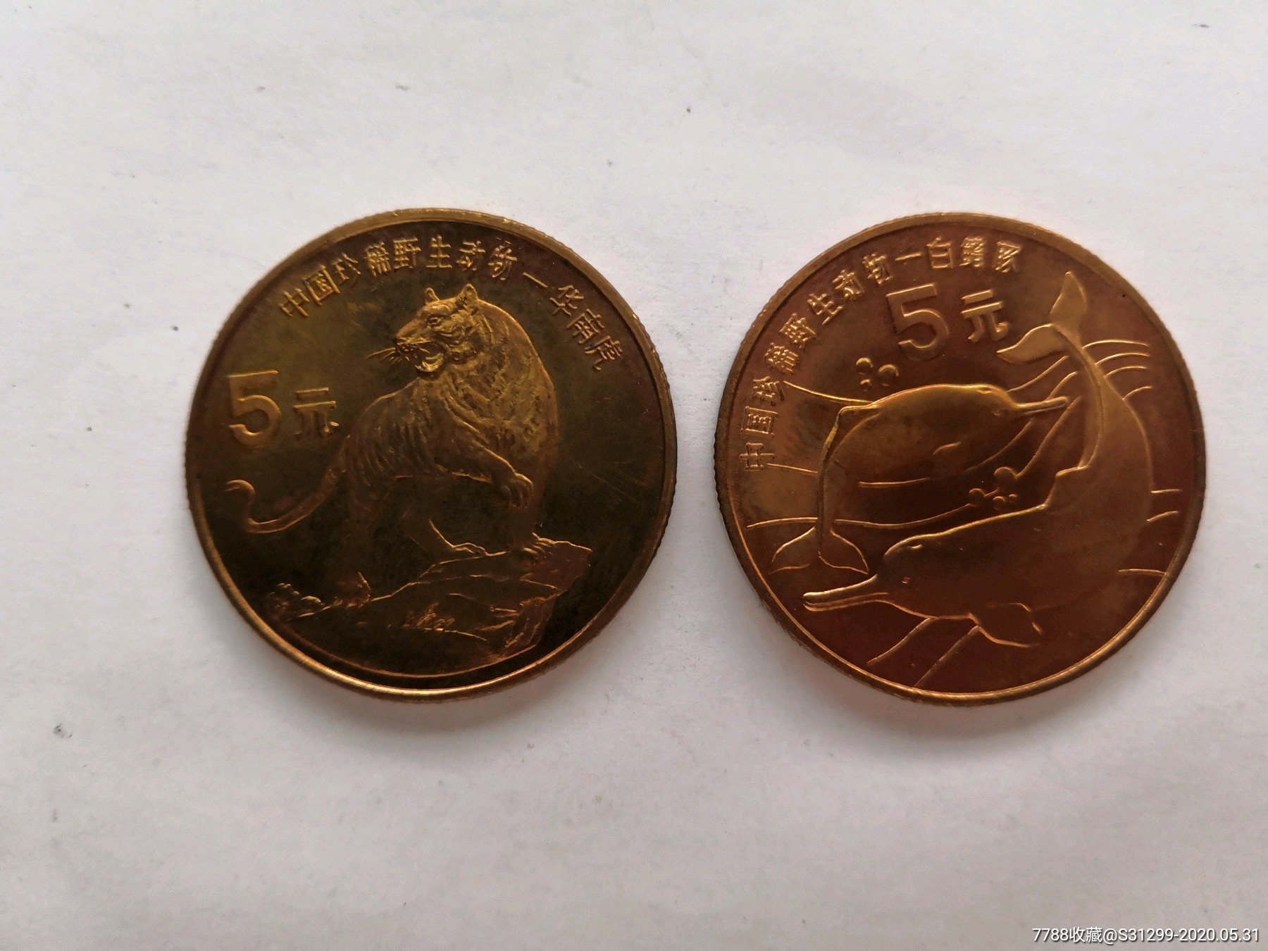 珍稀动物纪念币虎豚一套2枚(6)-普通纪念币-7788收藏