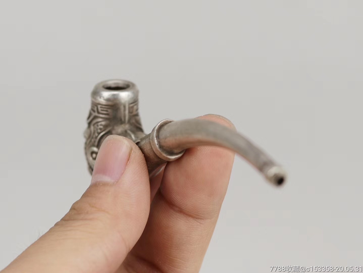 清代老银龙头烟嘴烟斗