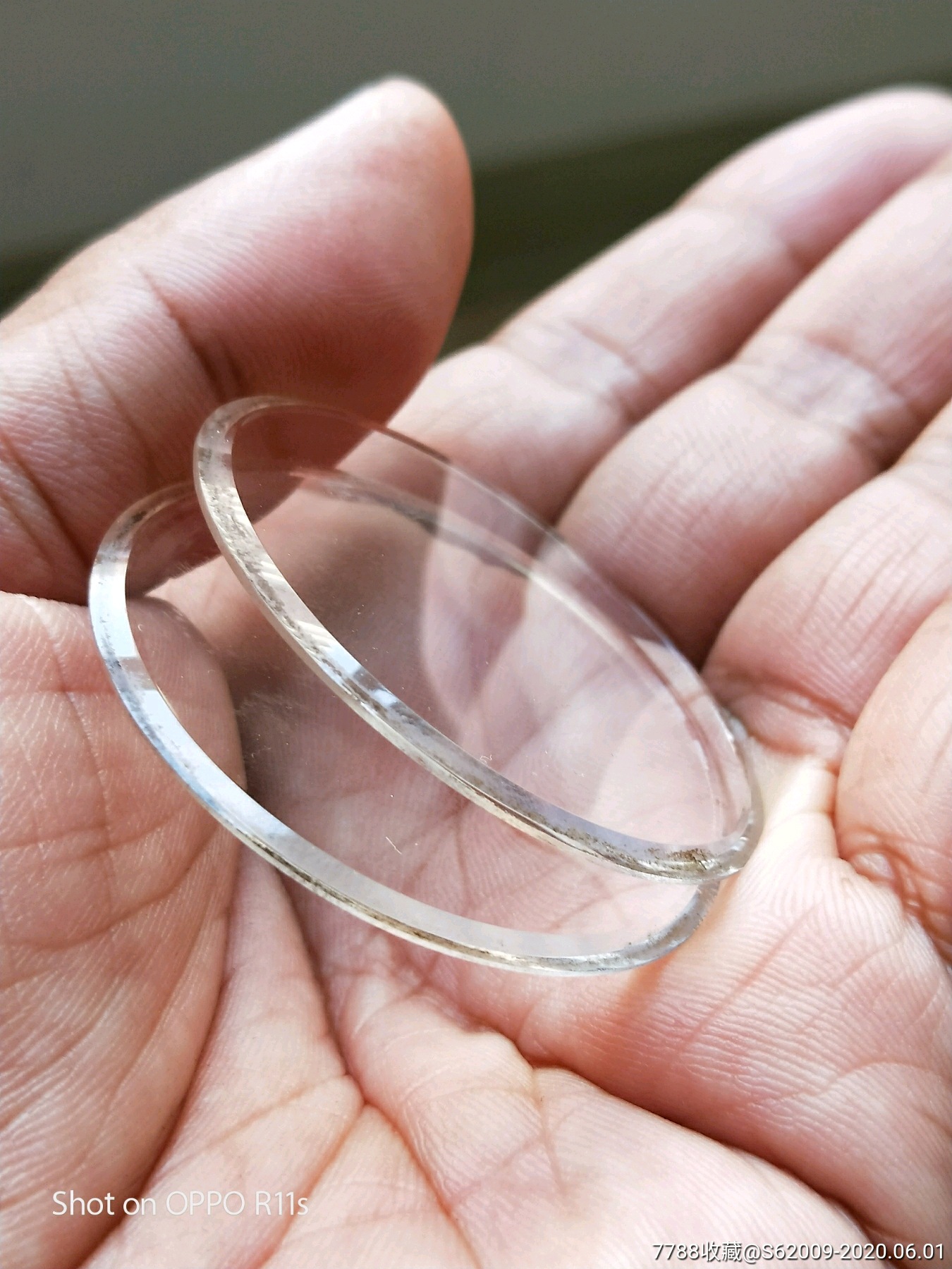 清代好品水晶石眼镜片一对