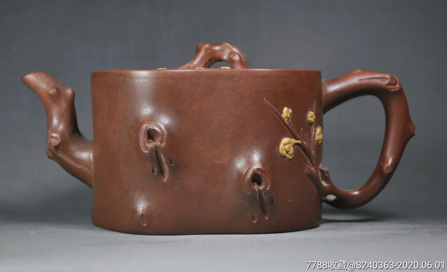 60年代名家张国华制梅段壶-紫砂壶-7788收藏