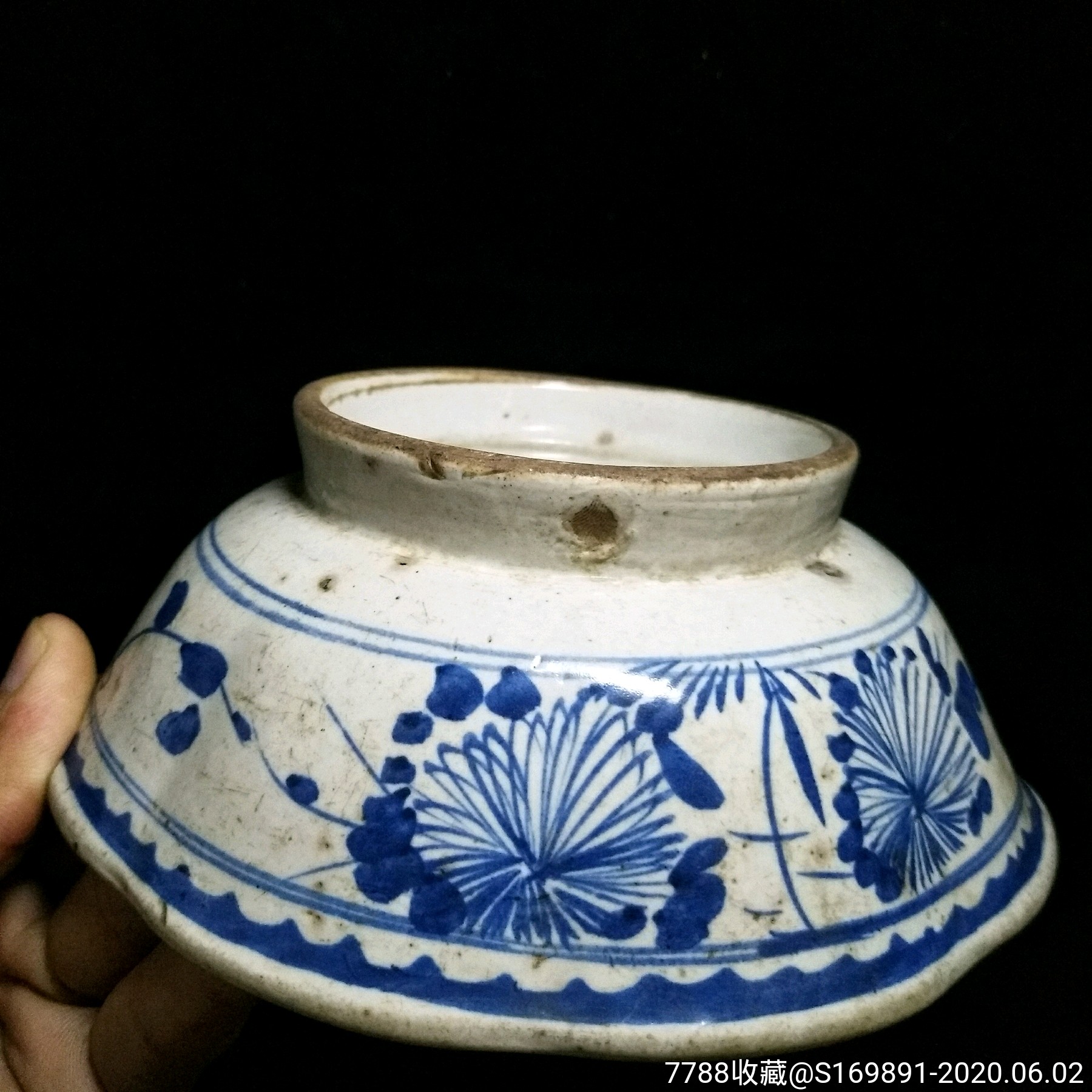 民国青花瓷八角碗