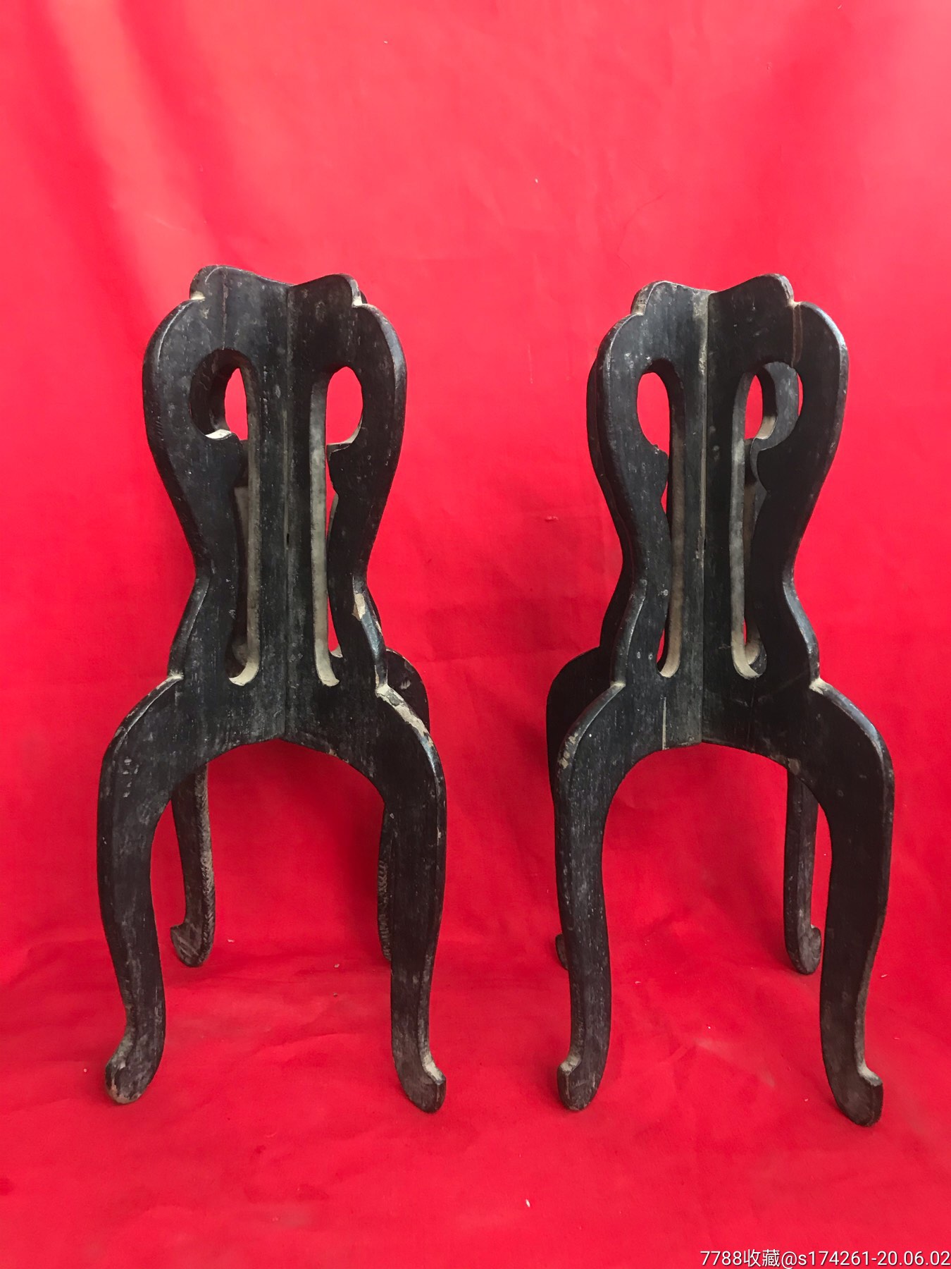 晚清时期大漆官帽架