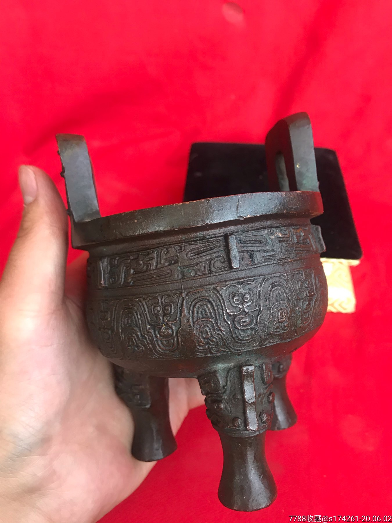 日本回流铜鼎式炉-香炉/香器-7788旧货商城