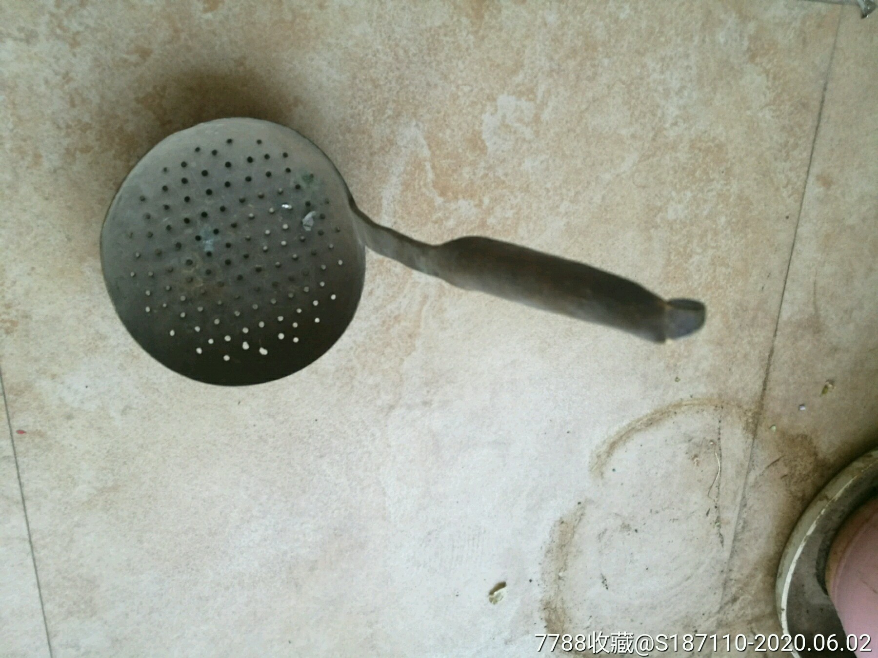 清代直把铜笊篱