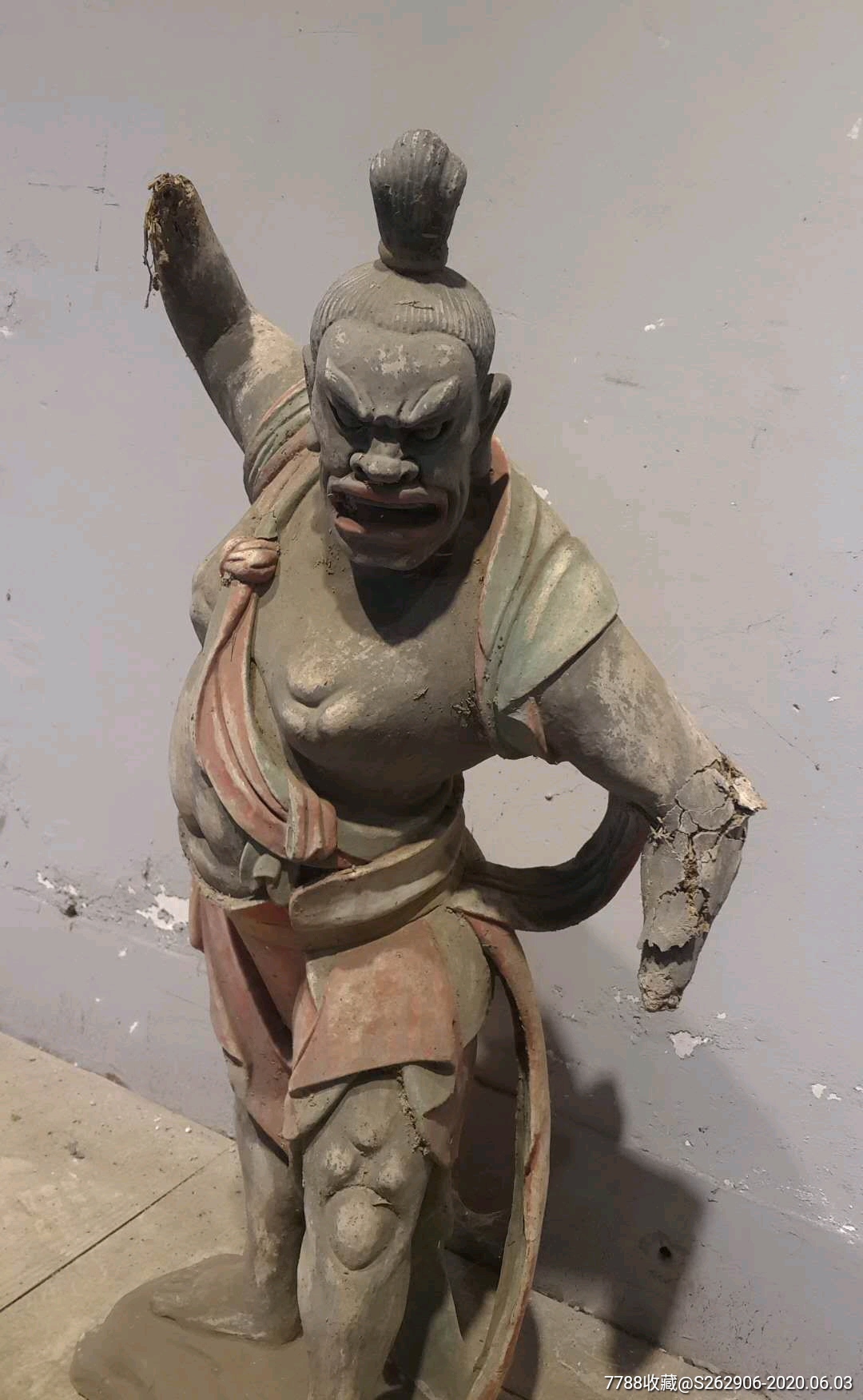 佛像彩绘金刚力士像哼哈二将泥塑寺庙护卫镇宅博物馆会所镇店之宝