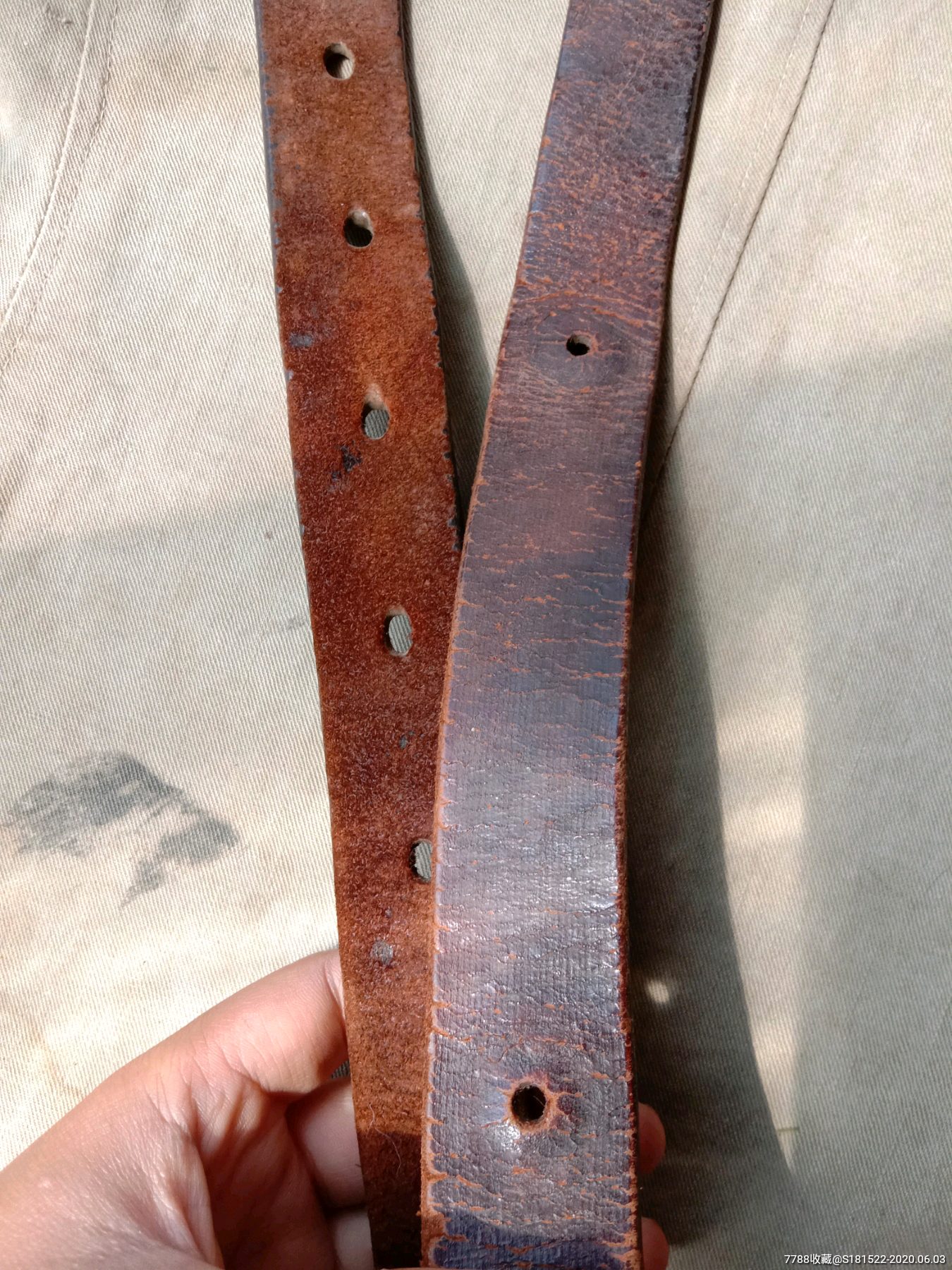 老皮带老牛皮腰带植鞣牛皮复古古着vintage