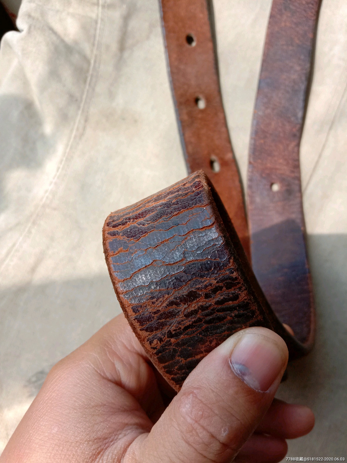 老皮带老牛皮腰带植鞣牛皮复古古着vintage