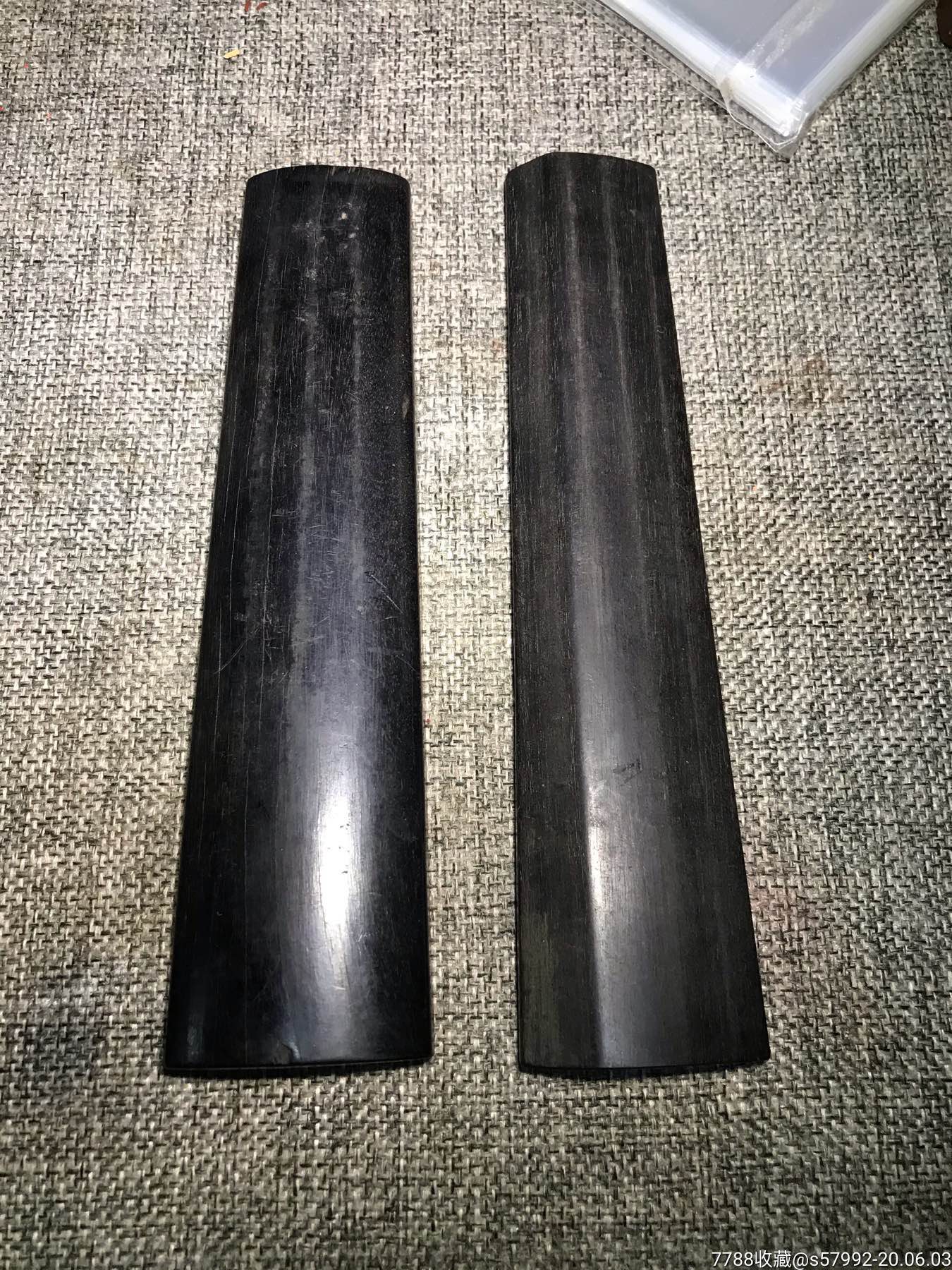 清代乌木镇尺一对