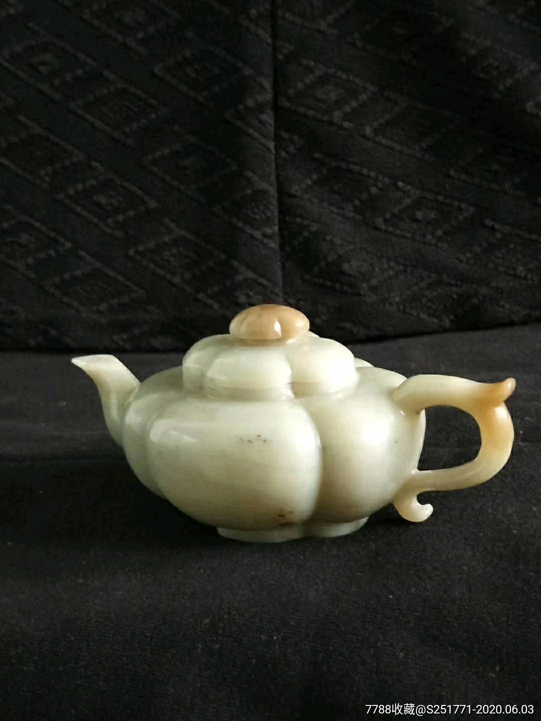 清代和田玉玉壶一把