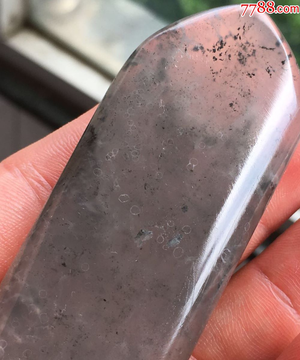 寿山坑头晶环冻石印章料61g老货水头足色味很好