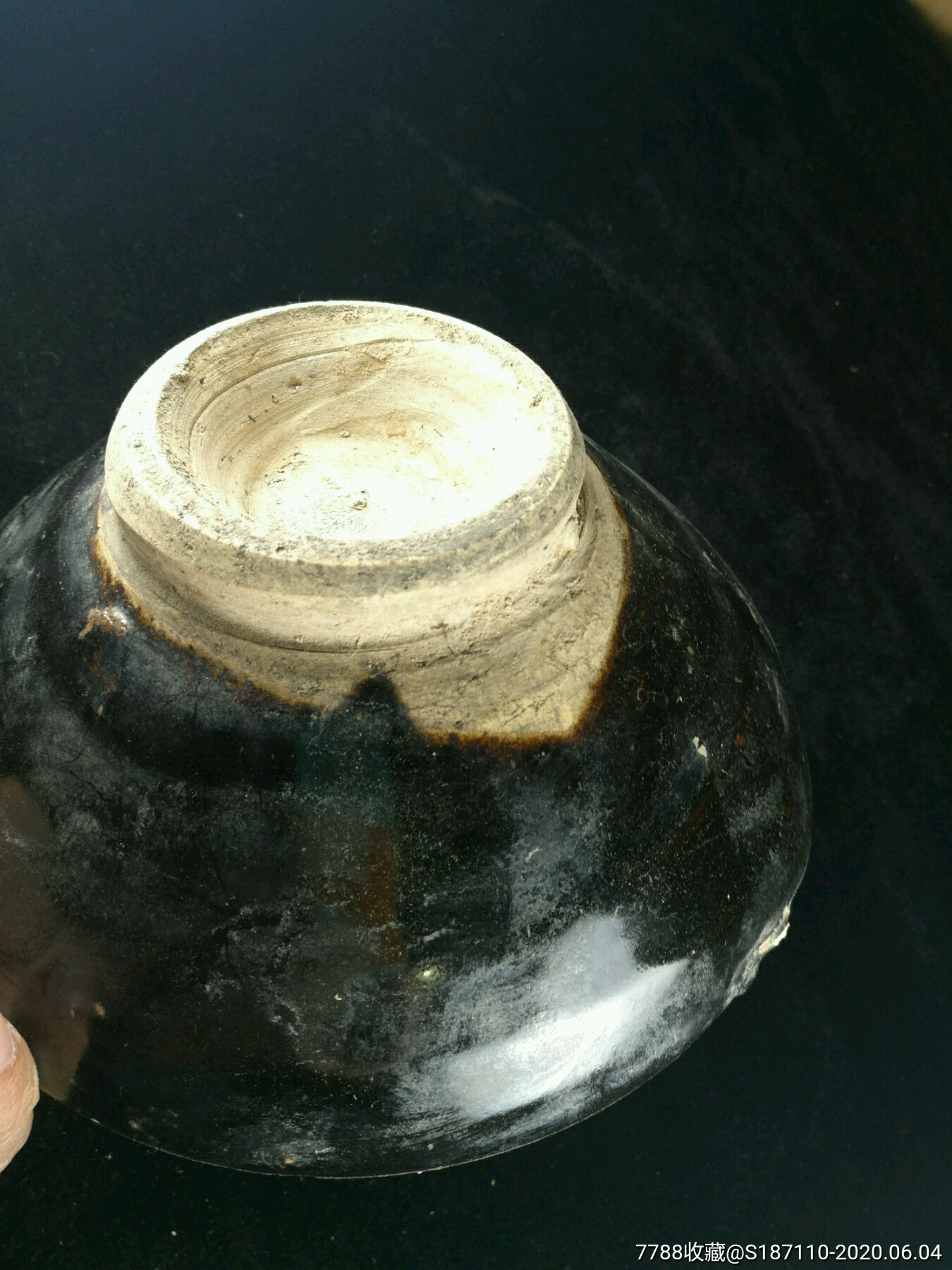 明代磁州窑黑釉高足碗