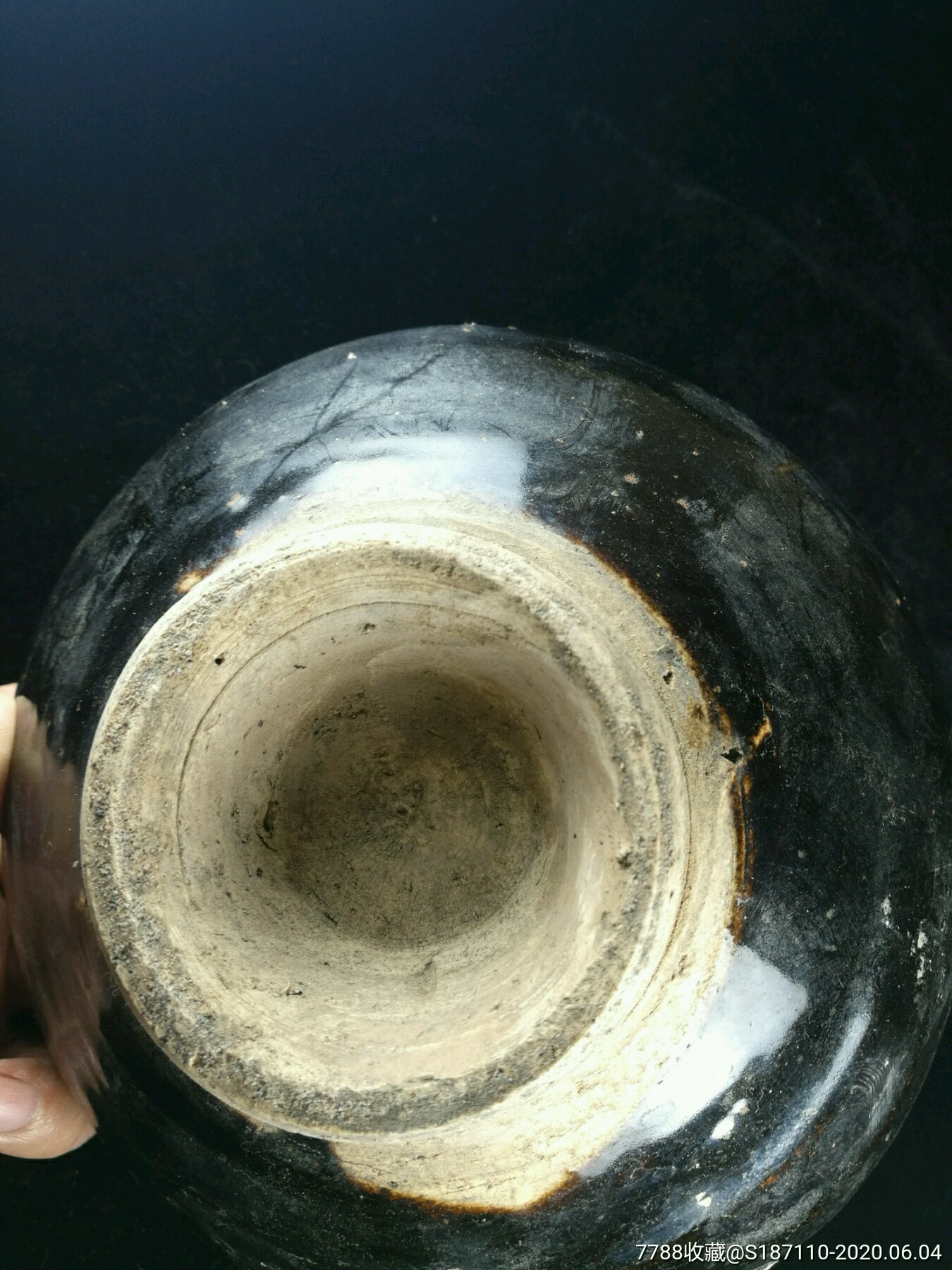 明代磁州窑黑釉高足碗