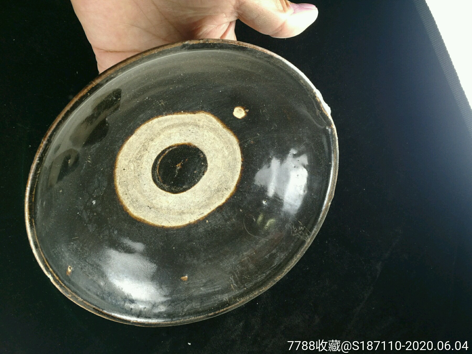 明代磁州窑黑釉高足碗