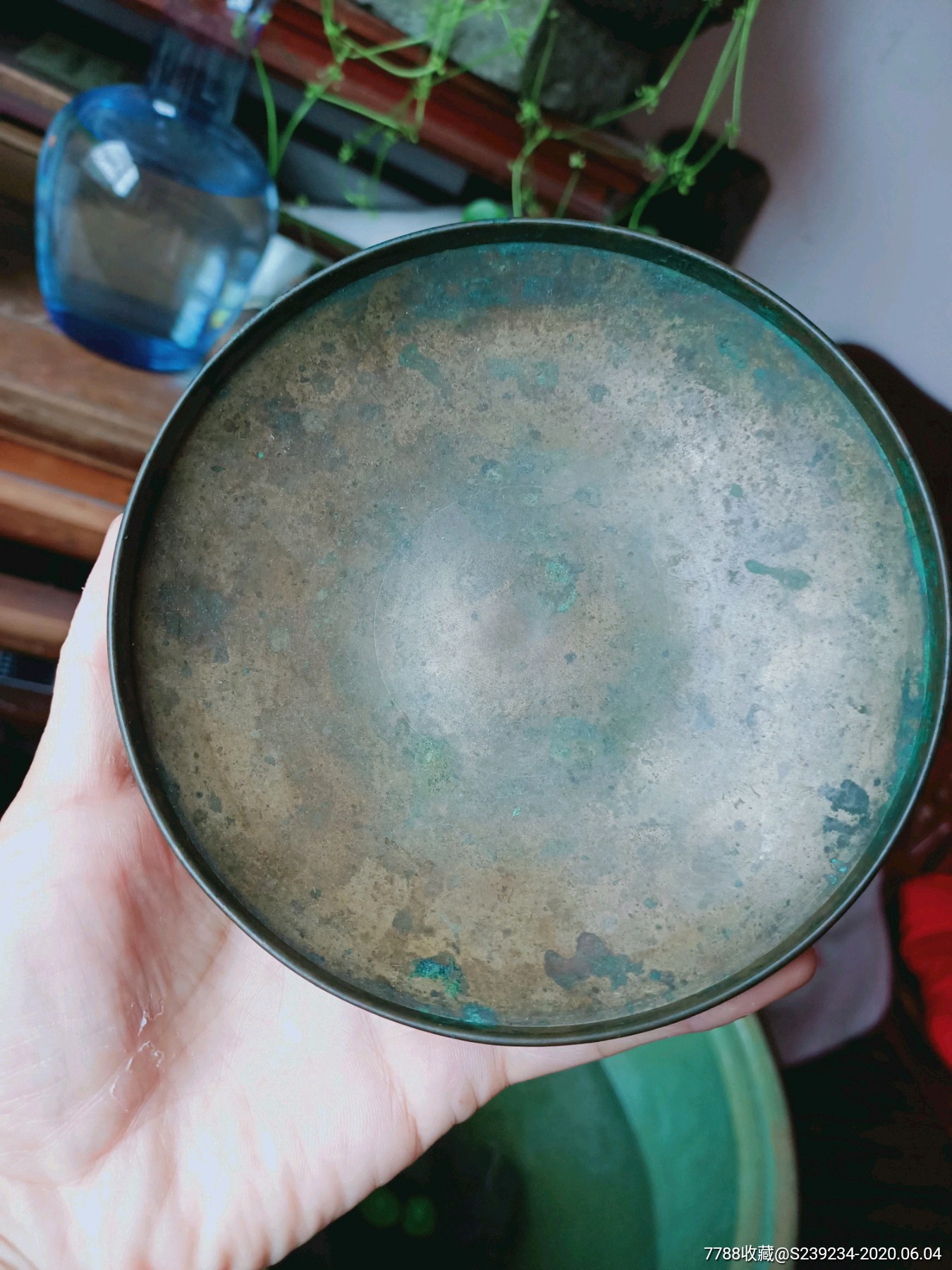 清代老铜器老铜香盘老铜香盘