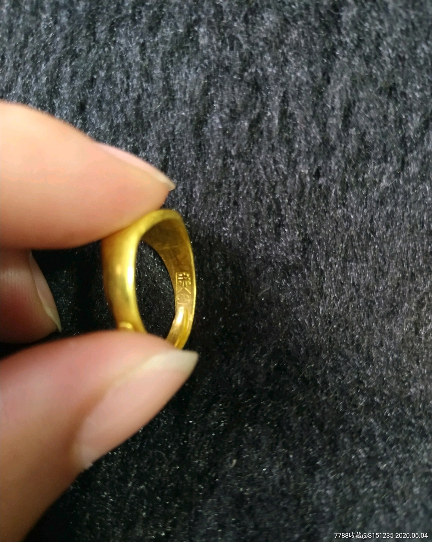 民国老金戒指老天兴十足赤金爱字戒面少见款式不错喜欢的可拍