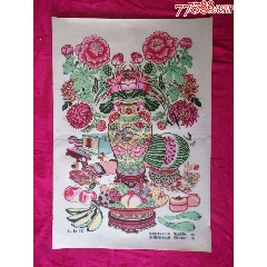 珍稀原版武强年画、大花瓶——罕见人工上色、套色印刷、每一张都是原稿、收藏精品(se73487445)_千百度书屋