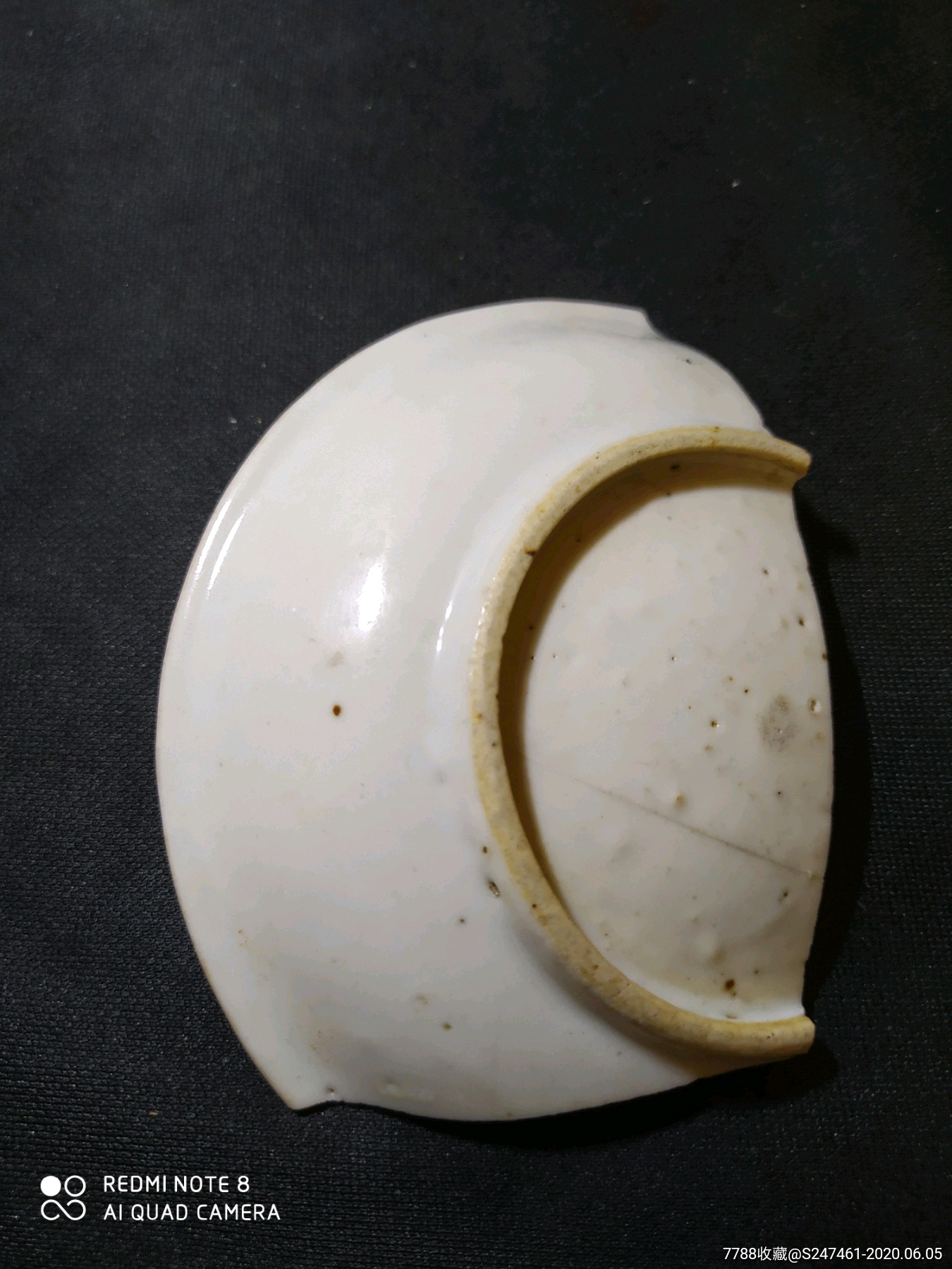 明代中期甜白瓷片