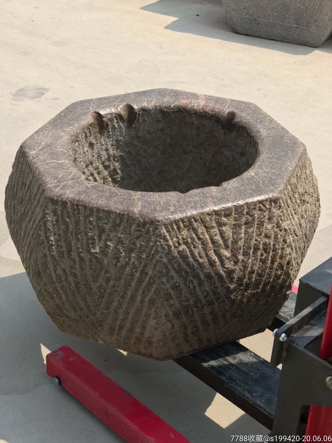 清代八楞老井口青彩石使用痕迹明显自然包浆全品无磕碰包老约重200