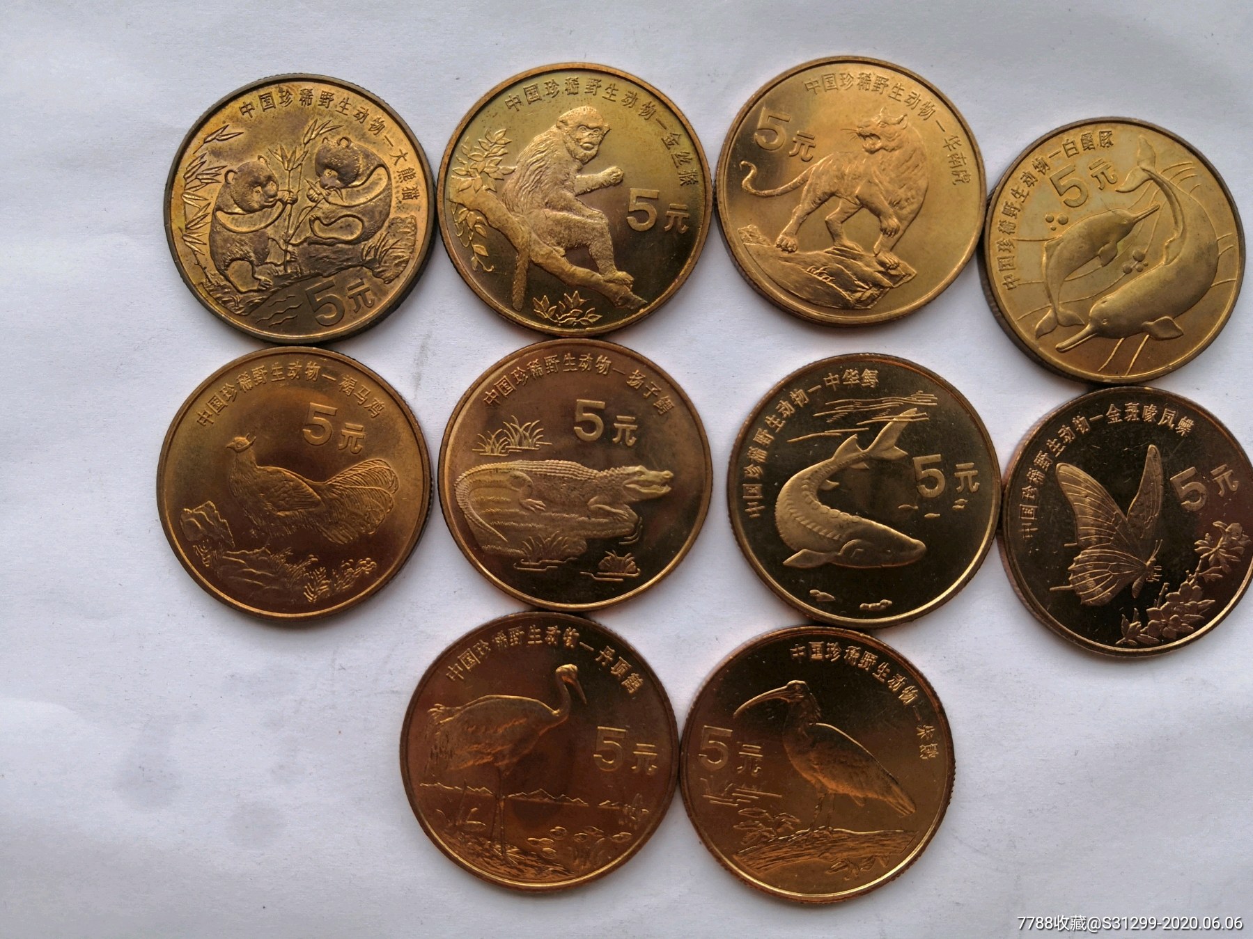 珍稀动物纪念币一套10枚(2)-普通纪念币-7788收藏