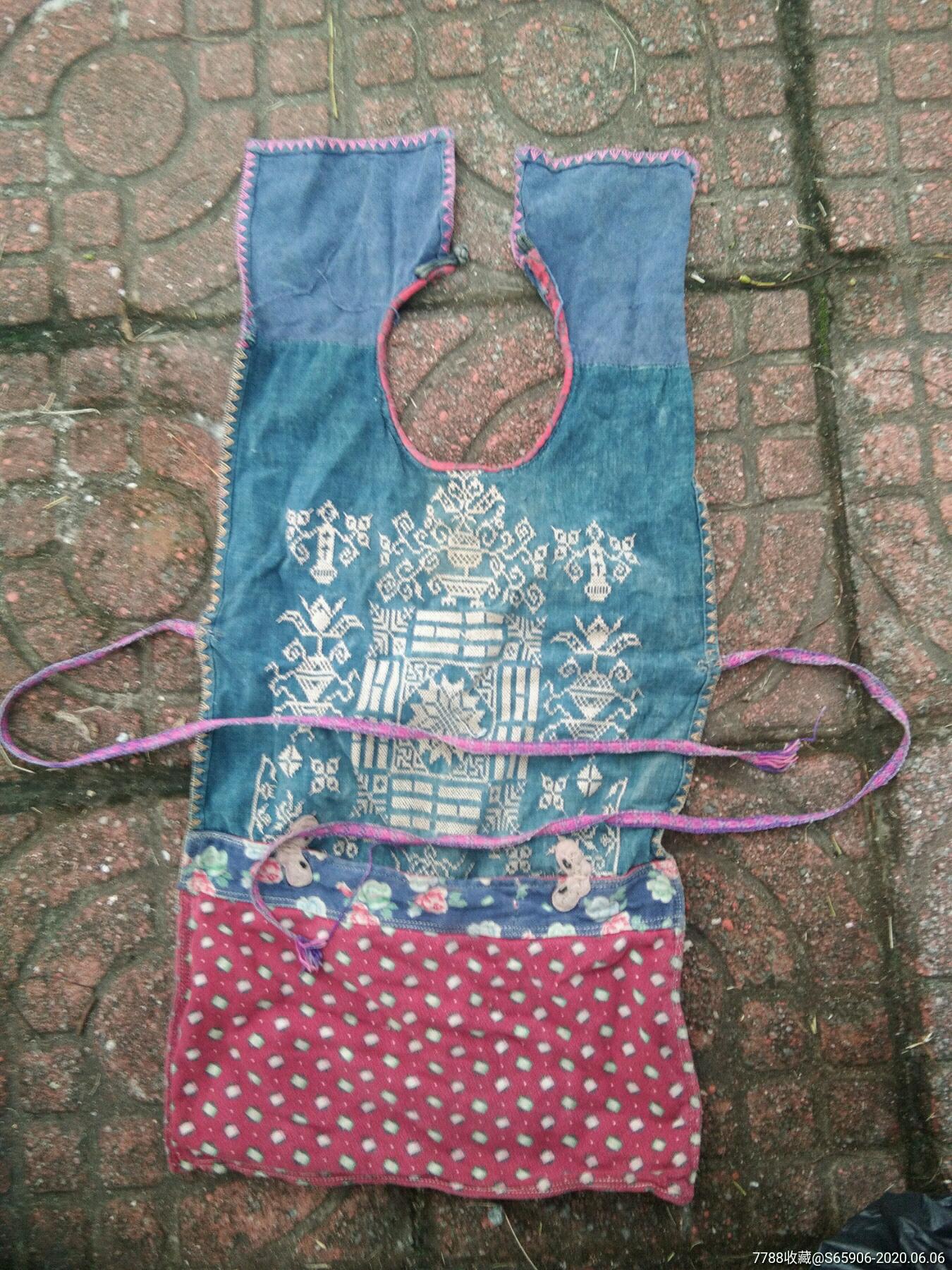 民国少见儿童绣花肚兜-其他布艺品-7788烟标收藏