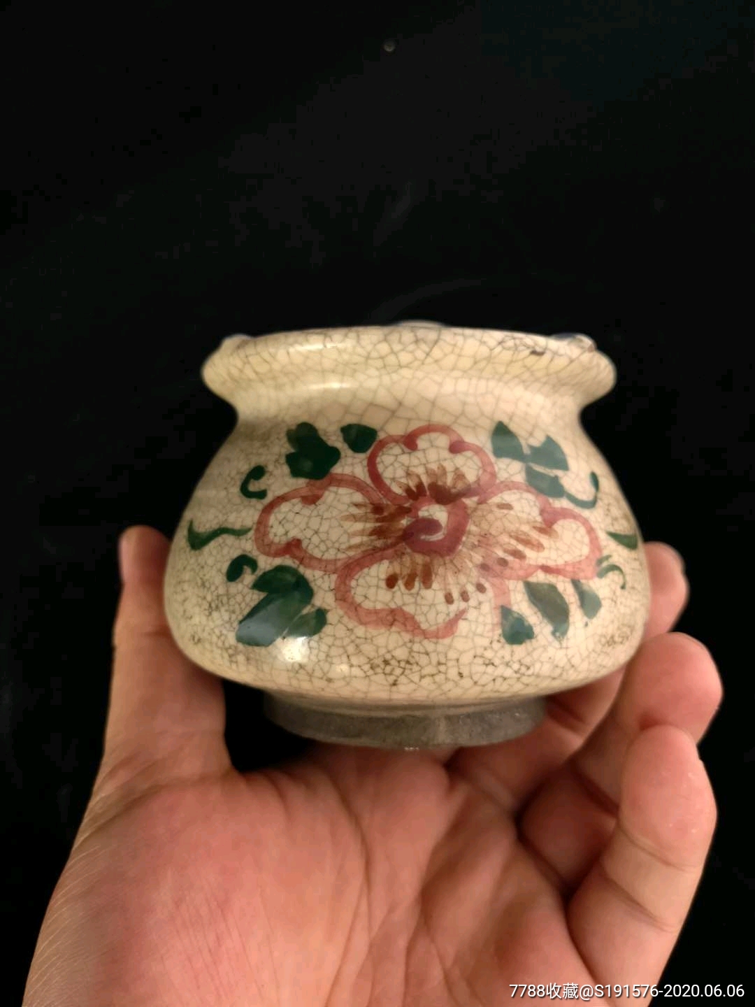 古玩古董,清代观赏冰瓷小花瓶,乡下收来的老瓷器