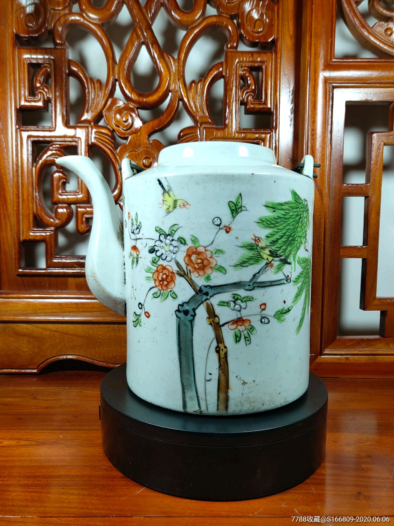 民国超大号柳树黄莺提梁壶茶壶水壶