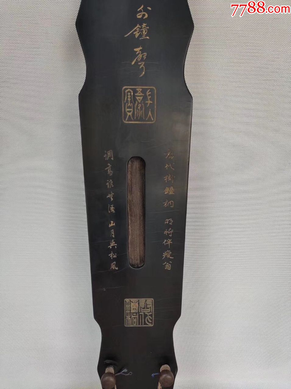 古代乐器描金漆器镶贝壳古琴