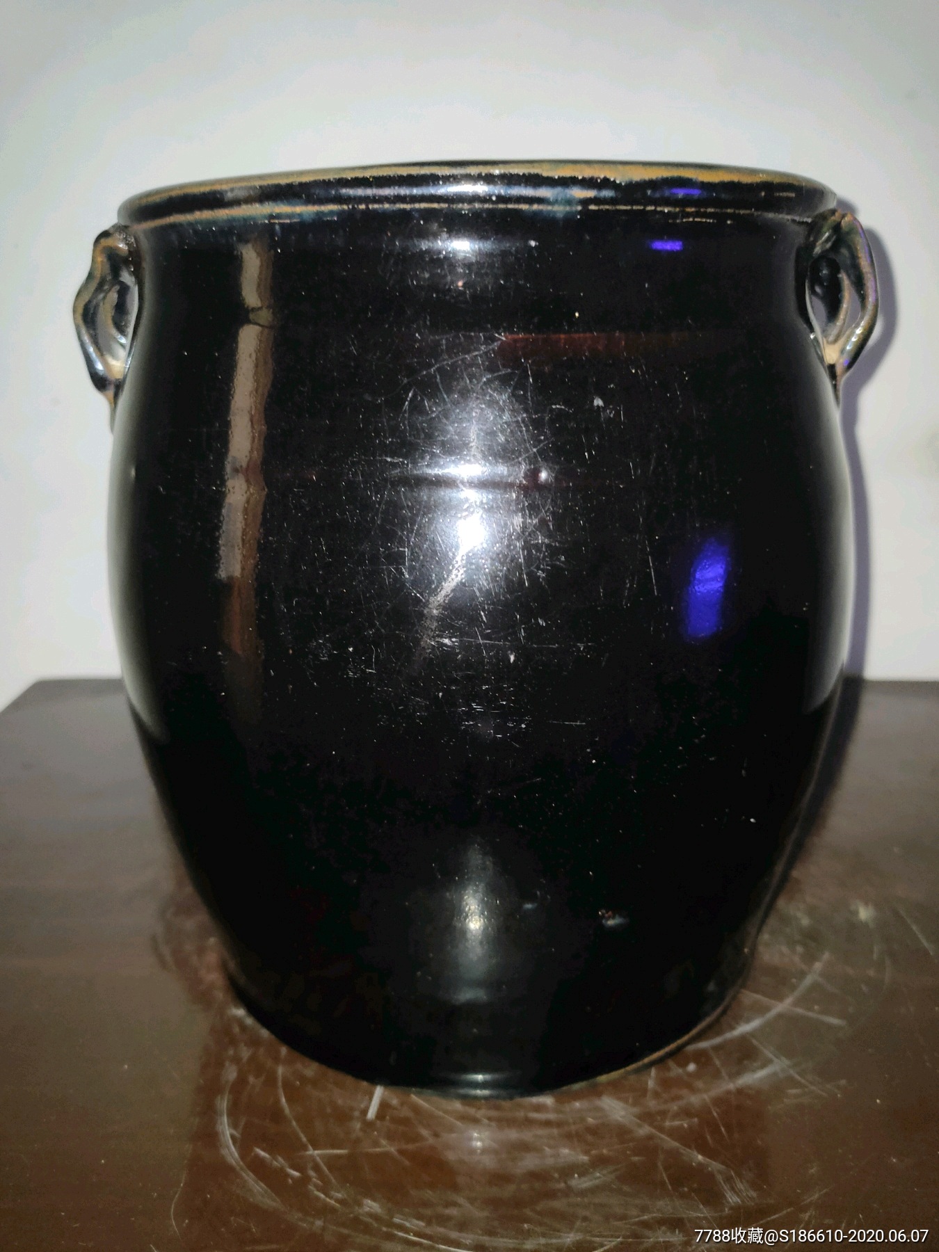 精品四系双耳黑瓷罐