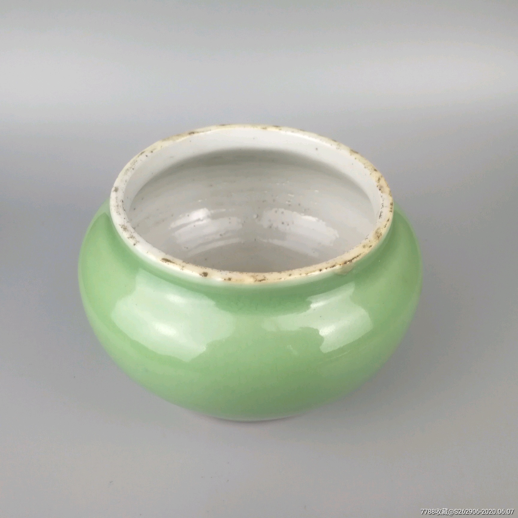 晚清民国豆青釉罐笔洗