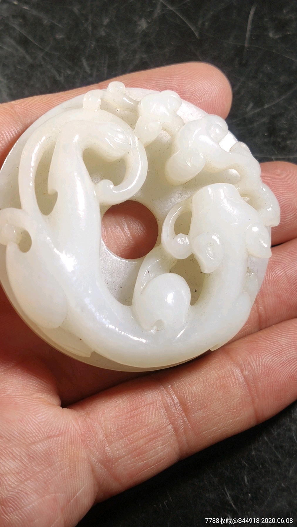 明代和田玉一级白玉螭龙壁(一口价)明代和田玉一级白玉螭龙壁(一口价)