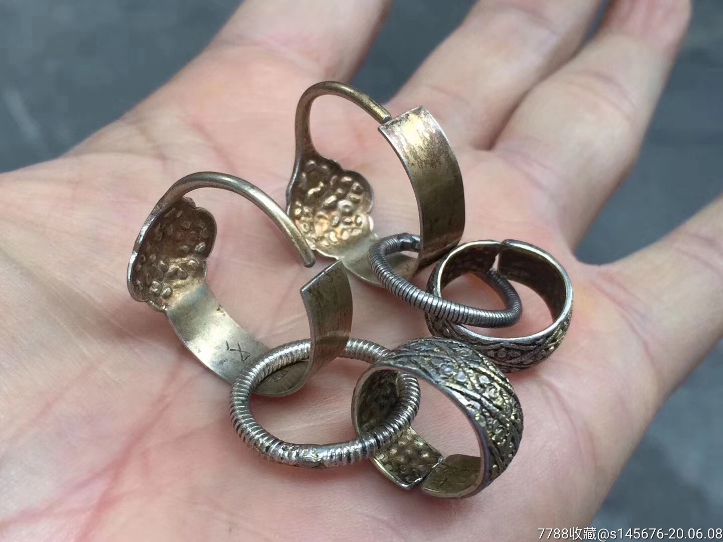 鎏金喜上楣梢老银耳环