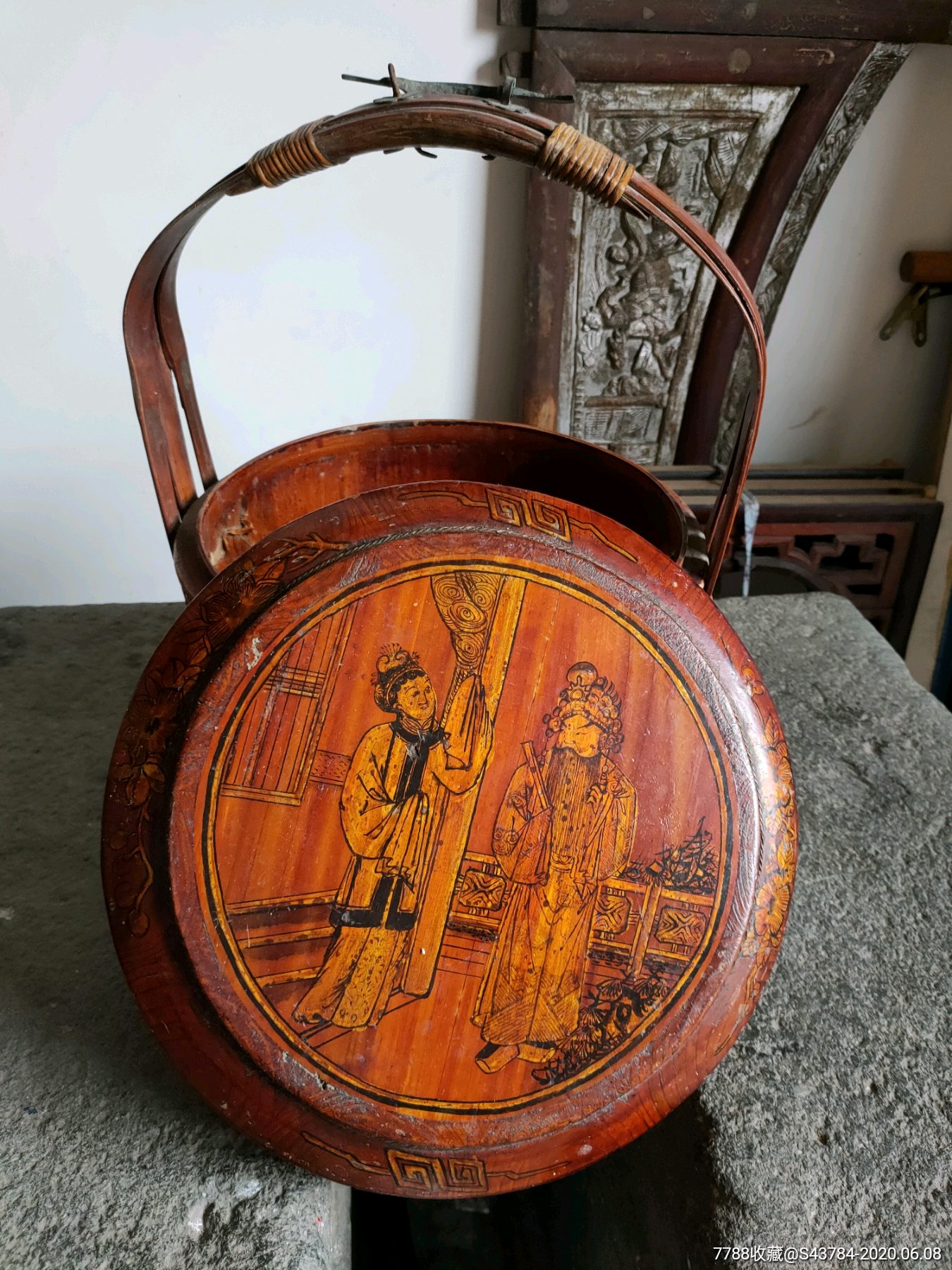 民国古董游龙戏凤提篮礼盒28730536厘米