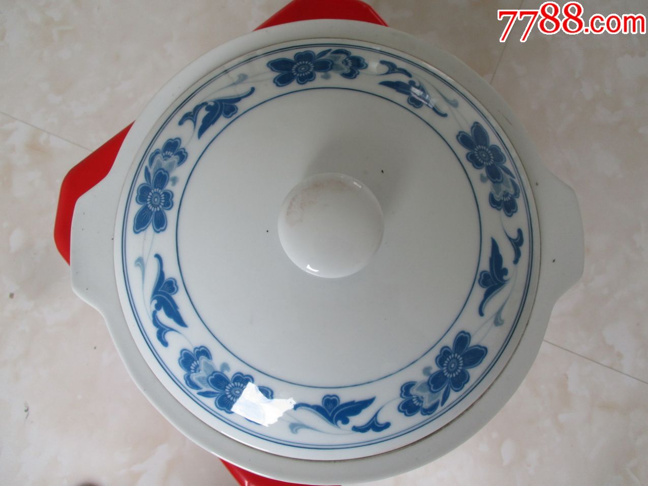 "湖南醴陵"篆书款三馆瓷大汤盆