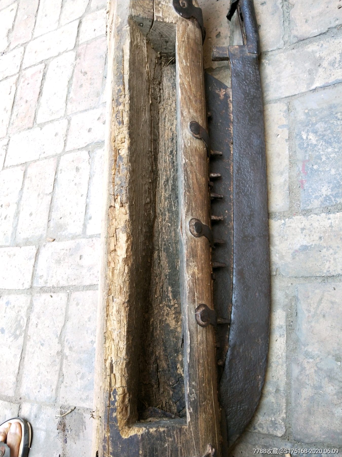 精品老木器铡草刀