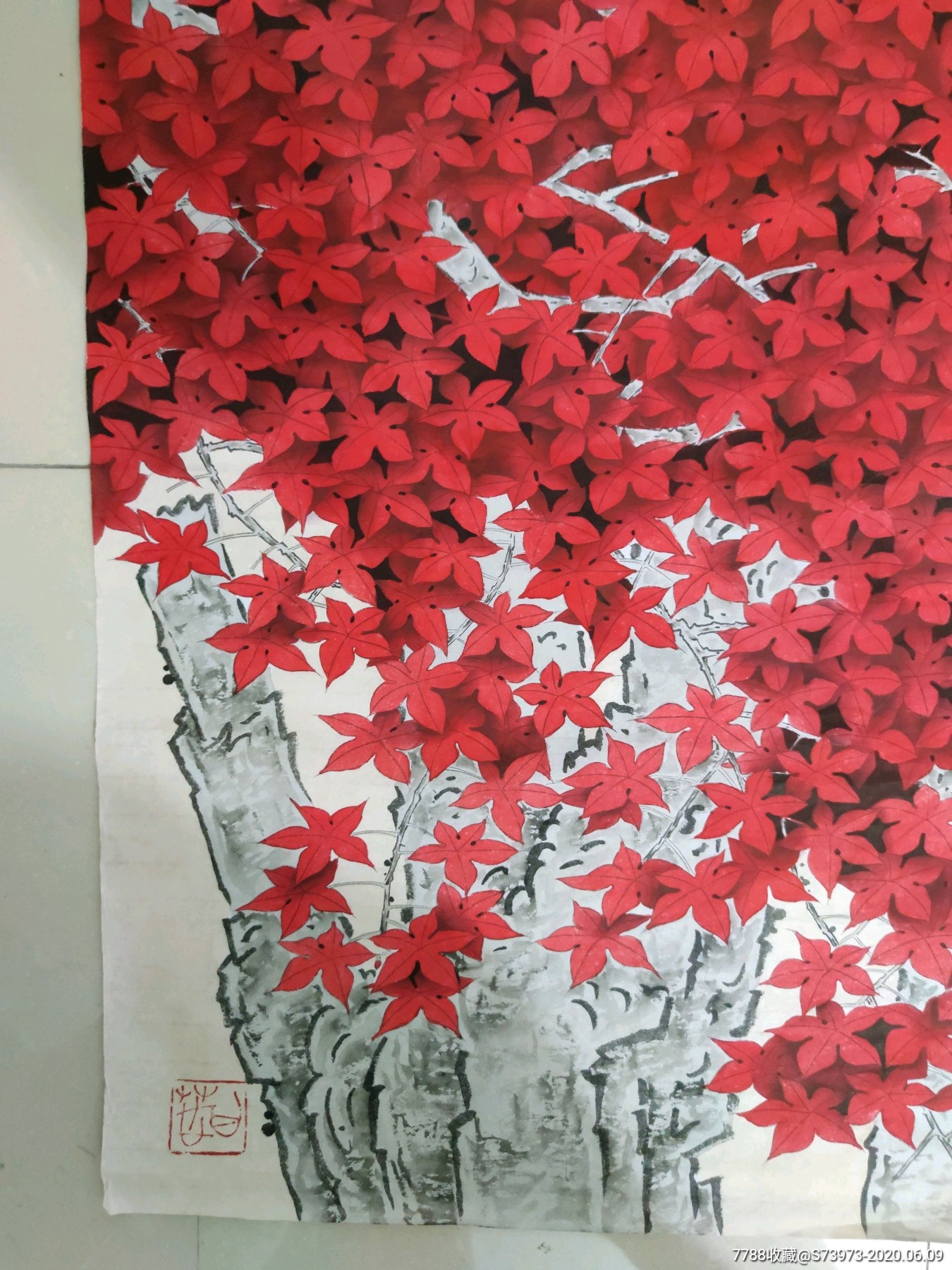 周彦生四尺工笔花鸟-人物国画原作-7788收藏