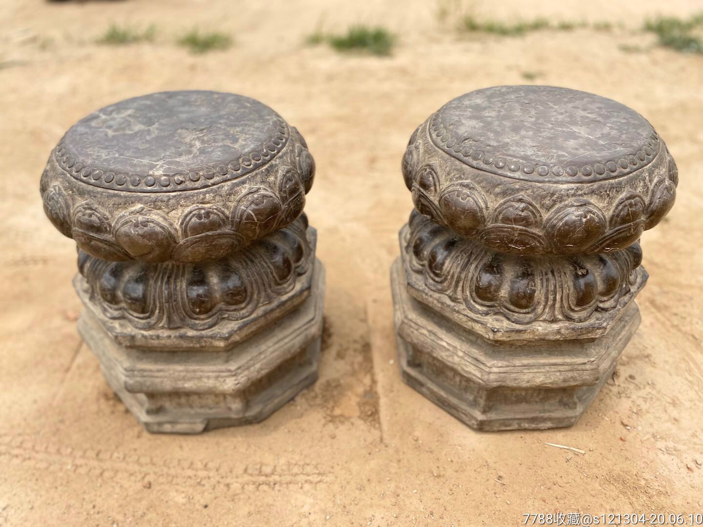 清代青石柱础石墩石坐老石雕老石器