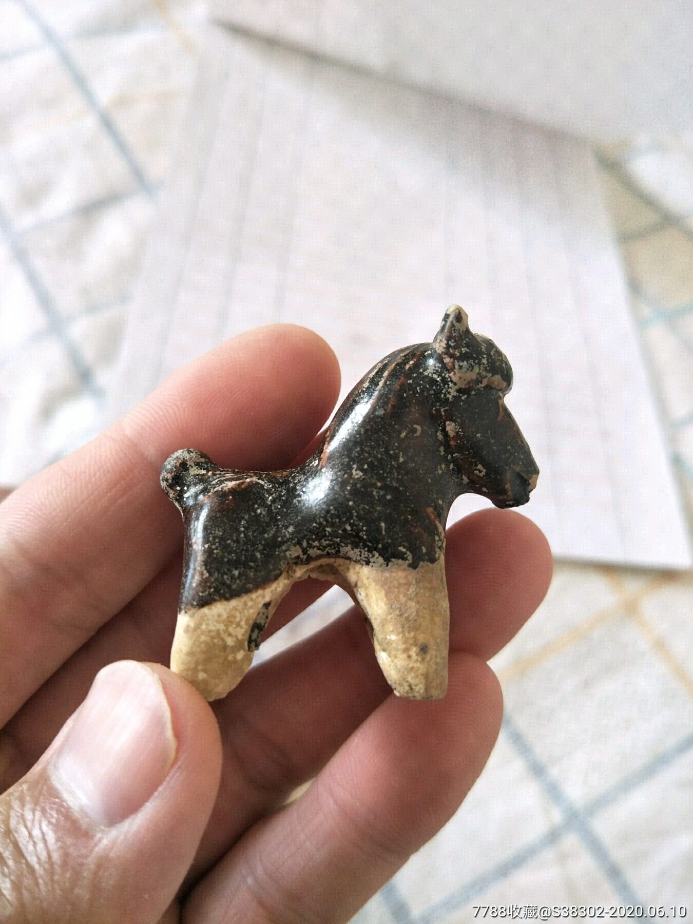 宋代磁州窑酱釉小马临清运河古玩店万枚瓷片标本馆