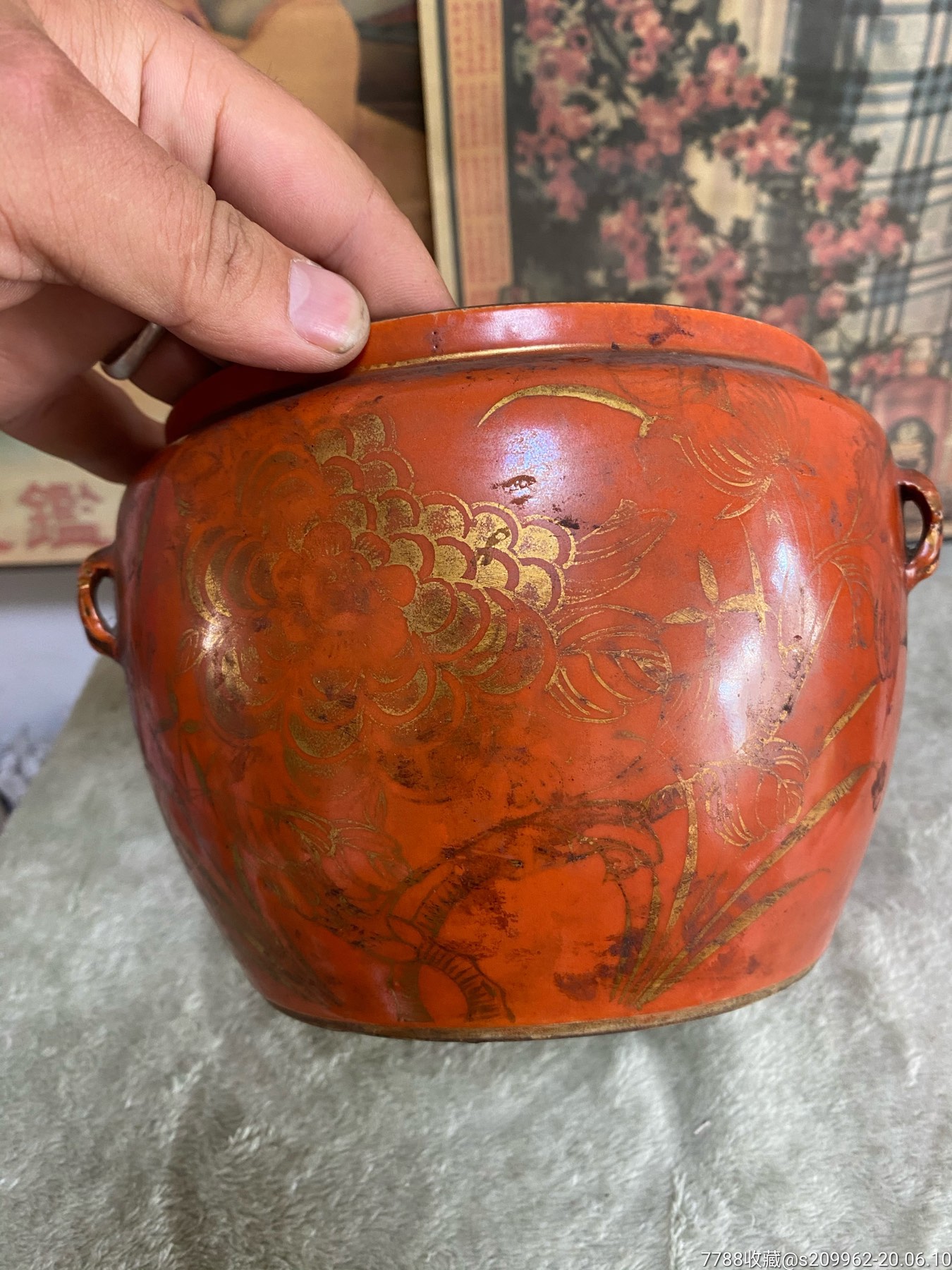 民国珊瑚红罐子